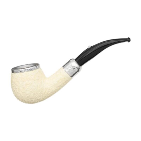 象牙1812系列美石雕纹弯柄烟斗带银盖（含烟斗盒，9mm滤嘴）